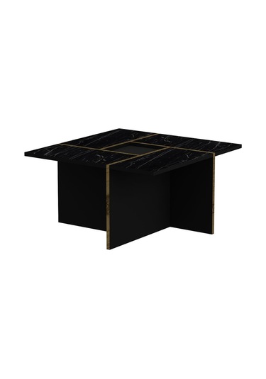 Sılva Orta Sehpa - Siyah / Mermer Siyah - Mermer