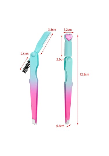 Homyl Kaş Cımbızı Paslanmaz Alet 4mm Düz Uçlu Cımbız Çok Yeşil Pembe