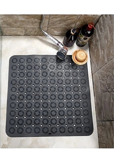 Kare Vantuzlu Banyo Kaydırmaz Paspas- Tırtıklı Ayak Duş Matı Sili