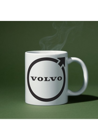 Applucky Volvo Logo Tarihçesi Baskı Kupa Bardak Beyaz
