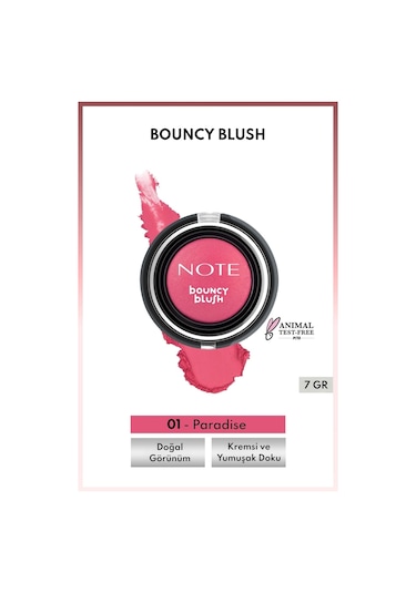 Note Cosmetics Bouncy Blush Yumuşak Kremsi Allık - 01 Paradise 01