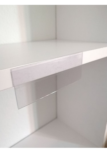 50 Ad Pvc Etiketlik Yapışkanlı 8x6 Cm Raf Etiket Cebi Yapışkanlı