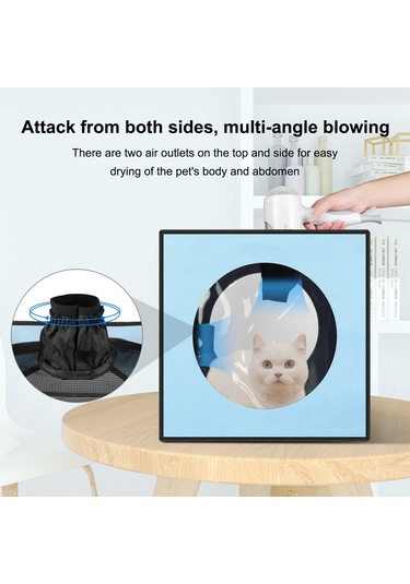 Funadd Pet Banyo Kurutma Kutusu Taşınabilir Katlanır Kurutma Kafesi, 5kg'a Kadar Evcil Hayvanlar İçin Uygun Mavi