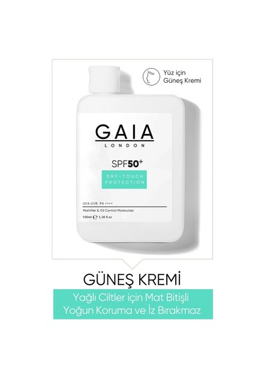 Gaia London SPF 50+ Yağlı Ciltler İçin Mat Bitişli Güneş Kremi 100 ML