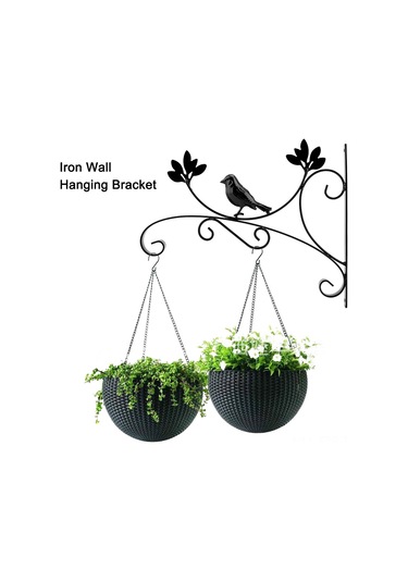Fosenze Demir Bahçe Asma Sepet Kanca Tutucu - Kuğu Desenli, Dayanıklı Pas Koruma, Balkon Bahçe Dekorasyonu