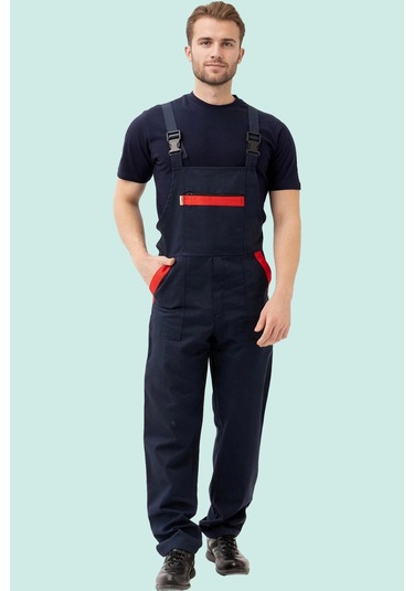 İş Güvenliği Tulumu Koyu Detaylı Gabardin Nandina Bahçıvan Tulum Konforlu Şık Kıyafeti