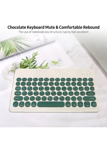 Bt Klavye Şarj Edilebilir Sessiz Çoklu Sistem Uyumluluğu Çok Fonksiyonlu Tuş Uyumluluğu Bt Klavye + Usb Kablo Beyaz