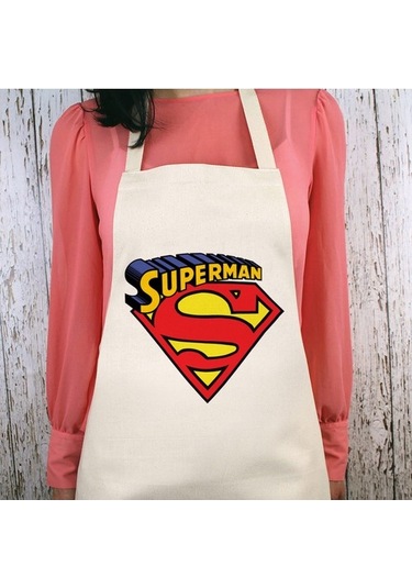 Superman Logolu Su İtici Özellikli Mutfak Önlüğü