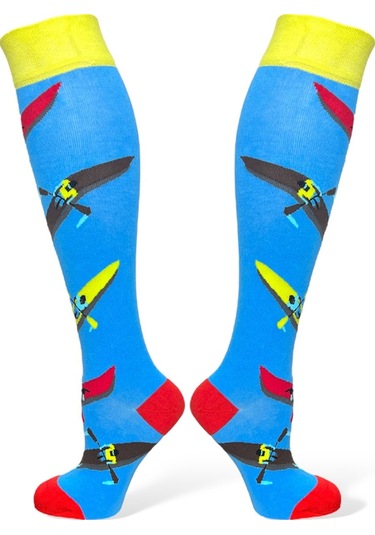 4'lü Unısex Müzik Notası, Dans, Pembe Ve Mavi Tasarımlı Esnek Nem Alabilen Pamuklu Diz Üstü Çoraplar Çok Renkli