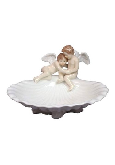 Wise Biblolar - Porselen Melek Biblo 21x21x13 Cm Dekoratif Obje Hediyelik 0