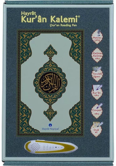 Kuran Okuyan Kalem Cami Boy Kuranı Kerim Elifba Cevşen Seti Yeşil