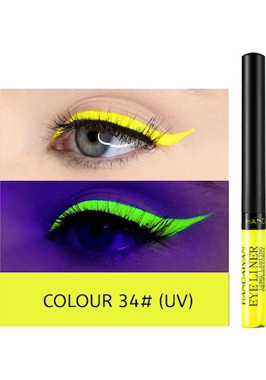 Uv Işık Neon Eyeliner Kalem Gözler Makyaj Kırmızı Su Geçirmez Sıvı Renkli Göz 34 No Box 01