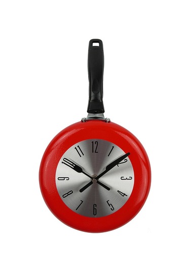 Mufunye Retro Stil 8 İnç Kırmızı Duvar Saati, Yüksek Dayanıklı Metal, Modern Dekorasyon İçin Mükemmel Seçim Çok Renkli