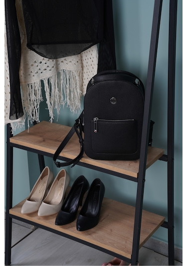 Yeşim 2 Raflı Metal Giysi Askılık Siyah