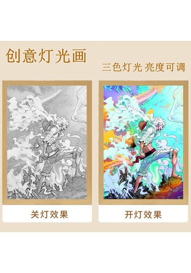 Karikatür One Piece Nika Luffy Gear 5 Işık Lambası Zoro Ace Hediye 19 Çok Renkli