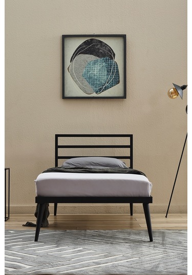 Nerisa Tek Kişilik Metal Karyola-siyah