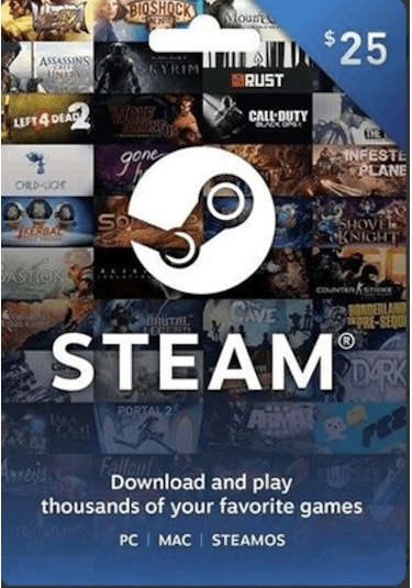 Hemenoyun Steam Gift Card 25 Usd Dolar Cüzdan Kodu