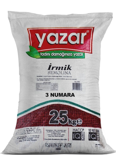 Yazar İrmik Semolina 25 KG