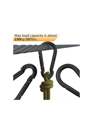 Yifomall 8 Adet M8 Paslanmaz Çelik Ağır Duty Sırt Çanta Kanca, 80 Mm Siyah, 230 Kg Yük Kapasitesi, Piknik, Kamp Ve Dış Etkinlikler İçin Çok Renkli