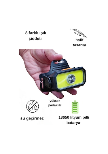 Gold Orion Kafa Feneri Led Şarjlı Or-5102 Siyah