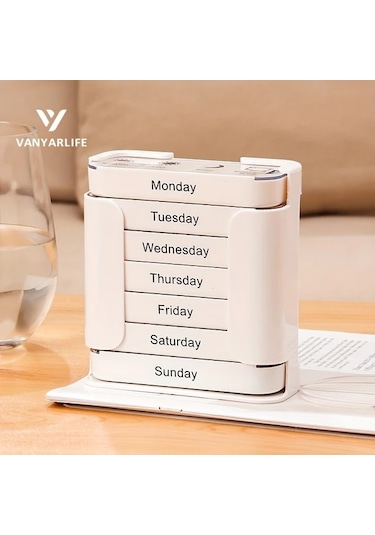 Oldfriend Renkli Vanyarlıfe 7 Günlük Büyük Kapasiteli Taşınabilir Hap Organizatörü Günlük Bölmeli Renkli