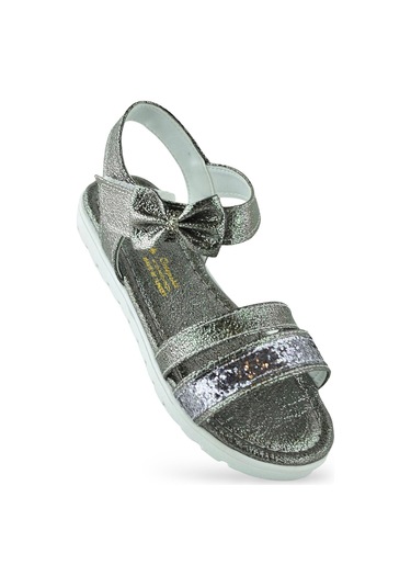 610s Ortopedik Taban Kız Çocuk Sandalet Terlik Düğün Abiye Gündelik Varkan Krom Çok Renkli