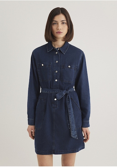 Mavi - Bridget Gold Klasik Mürekkep Mavi Jean Elbise 1310541-87815 Lacivert