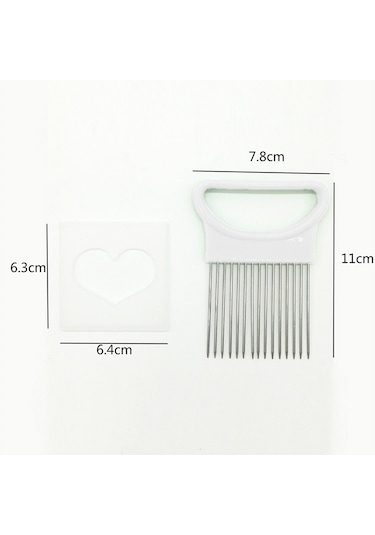 Cbtx Paslanmaz Çelik Sebze Soğan Kesici Tutucu Et İğnesi Mutfak Aletleri Beyaz