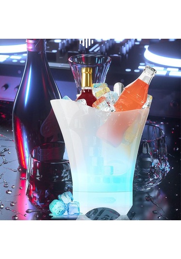 Yifomall 7l Led Işıklı Bluetooth Buzluk Hoparı - 5w Subwoofer, 7 Renkli Aydınlatma, Kamp Ve Partiler İçin Taşınabilir Ses Cihazı Beyaz