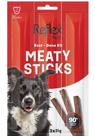 Reflex Plus Meaty Sticks Biftekli Tahılsız Köpek Ödül Çubuğu 3 x 11 G