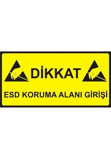 Antistatik Esd Giriş Tabelası 15x30cm Türkçe Iz-tbl01