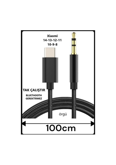 Xiaomi Mi 14 13 12 11 10 9 - 9 Se Mi 8 Lite Aux Kablo Type C Aux Kablo Dac Çipli Tak Çalıştır