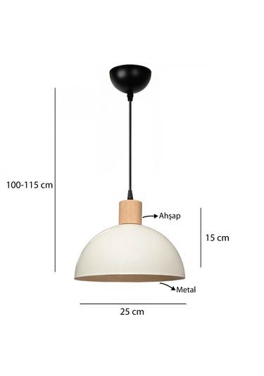 Homing Nuuq Ahşap Detaylı Sarkıt 241895 KREM RENK