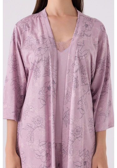 Pierre Cardin Kadın Mor 3lü Pijama Takımı Pc8875-s-v1 Mor