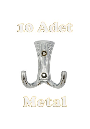 Troy Portmanto Vestiyer Duvar Dolap Elbise Askısı Krom Metal Mobilya Kapı Askılığı Askılık 10 Adet Krom