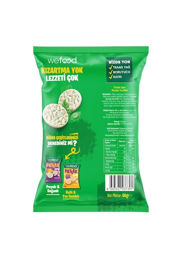 Wefood Mevsim Yeşillikli Patlak Cipsi 60 G 8'li 8683347037698