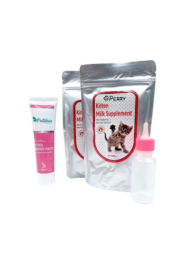 Perry Yavru Kediler İçin Süt Tozu 2'li + Multivitamin + Biberon 60 ML