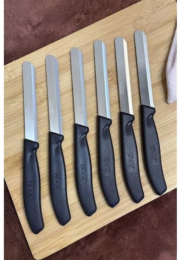 Ebitda 6 Adet Kapris Sebze Bıçağı Seti - Alman Model Siyah Slr02 - Yüksek Kalite Çelik - Pratik Boyutlar Siyah