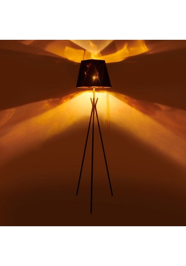 Evidea Lighting Polda Lambader - Siyah / Altın - 157 Cm Siyah / Altın