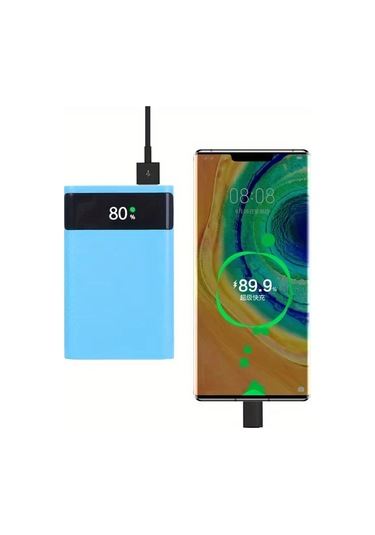 Boatshop1 Mavi 1 Bilgisayar 4x18650 15000mah Cift Usb Cikisli Tasinabilir Dayanikli Pil Kutusu Guc Kaynagi