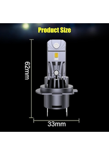 Jeehugo H7 Tipi 6000k Led Ön Farı, Direk Takma, Yüksek Güç, Çift Paket 12v