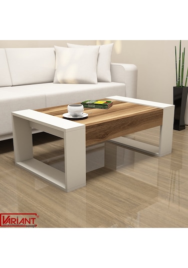 Variant Venüs Orta Sehpa Ceviz-Metalikinci ( Ekru )