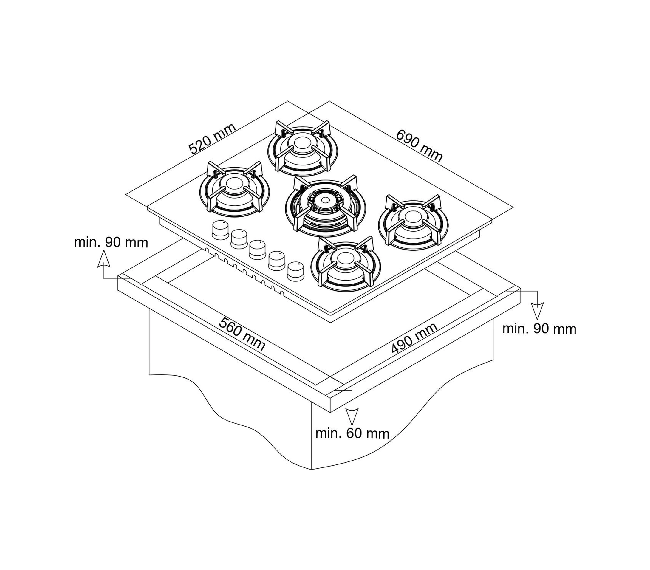 Simfer T3751-NG Cam Ankastre Ocak