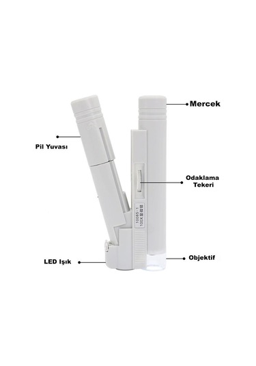 Dailytech 100x Mini Taşınabilir Led Lambalı El Mikroskobu