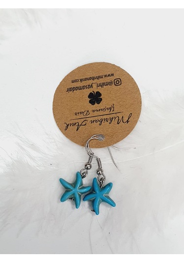 Turkuaz Doğal Taş Küpe Çok Renkli