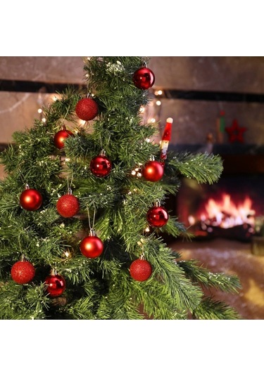 Noel Çam Ağacı Süsü Ev Ofis Dekor 12 Li Parlak Kırmızı 3 Cm Top Süs Yılbaşı Çam Ağacı Süsleri Topu Çok Renkli