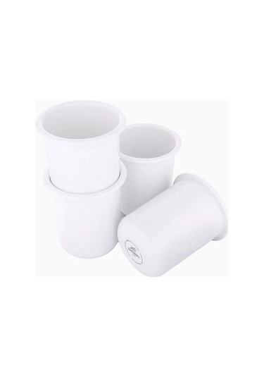 Barebones Rolled Enamelware 4 Lü Emaye Kamp Kupası Kamp Aksesuarları Beyaz