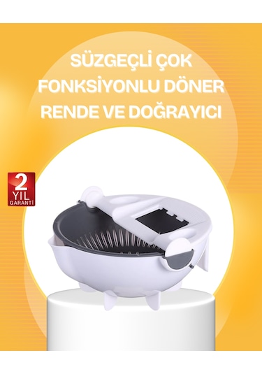 5 Fonksiyonlu Döner Süzgeçli Rende Ve Dilimleyici Aparat