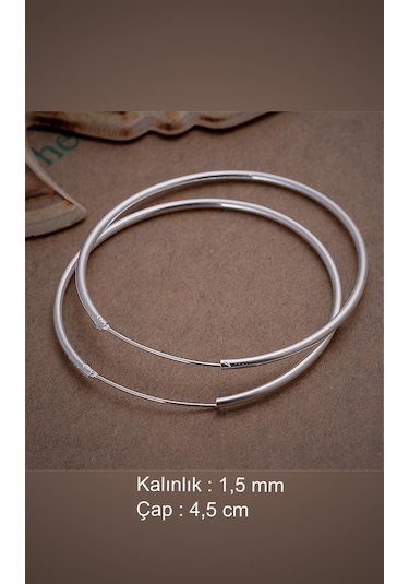 Gümüş Taşsız Büyük Boy Halka Küpe Diğer