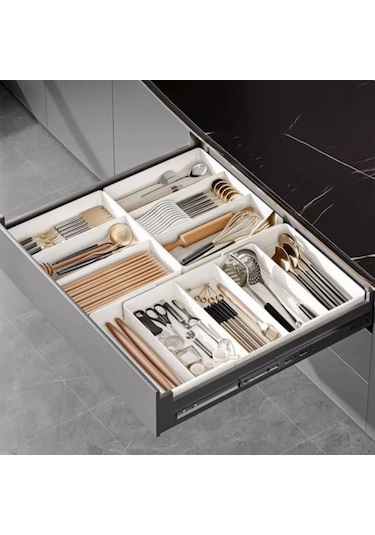 Pazly Teleskopik Sofra Saklama Kutusu Genişletilebilir Büyük Kapasiteli Çok Bölmeli Diğer